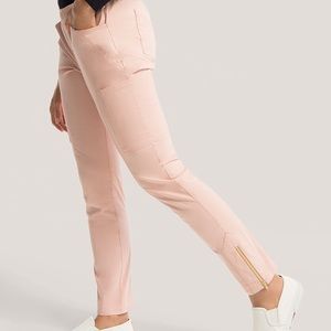Jaanuu Scrubs Moto Pant in Blushing Pink